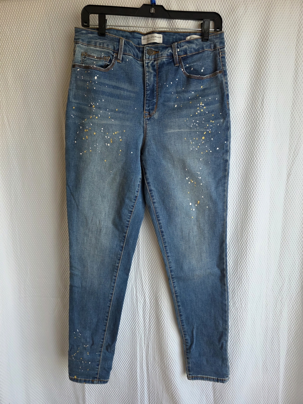 Social Standard by Sanctuary Blue Paint-Splatter Women's Jeans Size 10/30